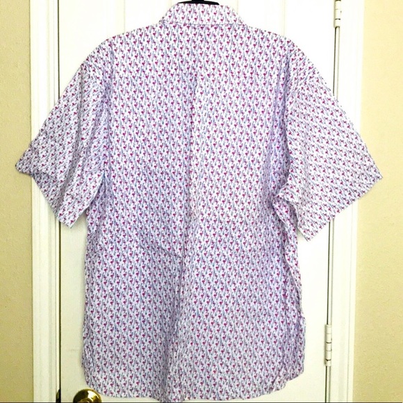 JoS.A.Bank Tailored SS Button-Down Flamingo Shirt - Picture 6 of 6